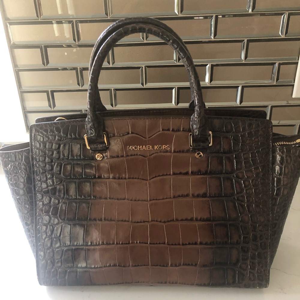 Michael Kors croc print satchel